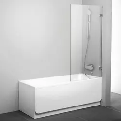 Bathtub with plastic curtains photo