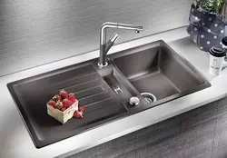 Mətbəxdə sol lavabo fotoşəkili