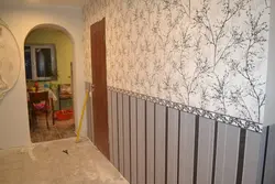 Self-adhesive wallpaper in the hallway photo