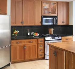 Kitchen with red countertop photo