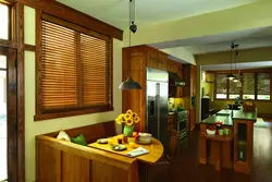 Wooden Blinds In The Kitchen Photo