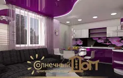 Purple ceiling in the kitchen photo