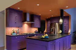 Purple ceiling in the kitchen photo