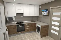 Кутнія кухні з мікрахвалеўкай фота