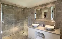 Imitation tiles in the bathroom photo