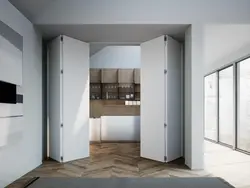 Складаныя дзверы на кухню фота