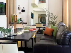 Black sofa for the kitchen photo