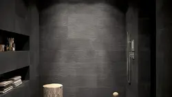 Matte porcelain tiles in the bathroom photo