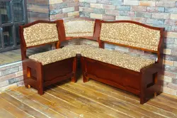 Wooden sofa for the kitchen photo