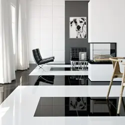 Glossy floor in the kitchen photo