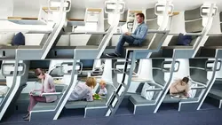 Sleeping places on the plane photo