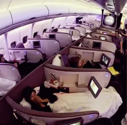 Sleeping places on the plane photo