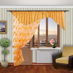 Curtains for the kitchen asymmetrical photo