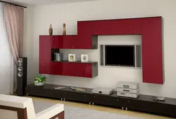 Қонақ бөлмесінің фотосуретіндегі біріктірілген қабырға