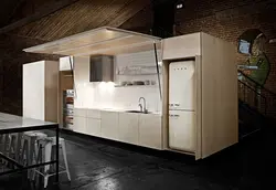 Кухня схаваная ў шафе фота
