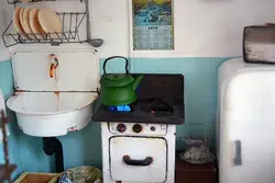 Photo of a kitchen in a Soviet Khrushchev building