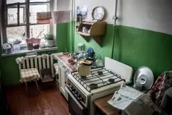 Photo of a kitchen in a Soviet Khrushchev building