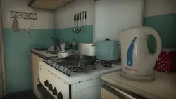 Photo of a kitchen in a Soviet Khrushchev building