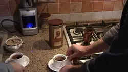 Кава на кухні рэальнае фота
