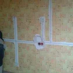 Cable channel in the kitchen photo