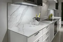 Quartz apron for kitchen photo