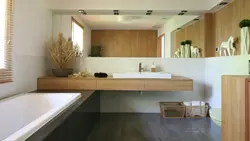 Bathroom with large countertop photo