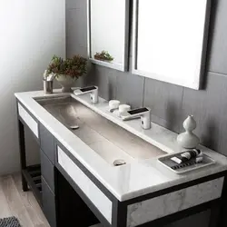 Bathroom with large countertop photo