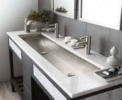 Bathroom with large countertop photo