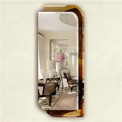 Oval güzgü fotoşəkili ilə koridor