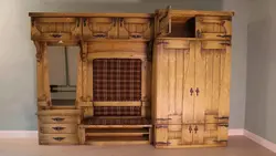 Hallway made of solid wood photo