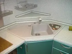 Mətbəx fotoşəkili üçün künc tezgahı