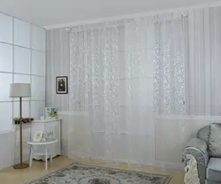 Белая тюль в гостиную фото