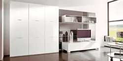Light wardrobe in the living room photo