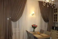 Темные шторы на кухне фото