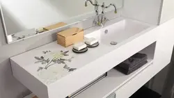 Photo of bathroom sink from above
