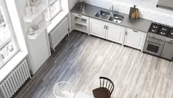 Ламинат светлый на кухне фото