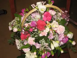 Bouquet of flowers in the kitchen photo