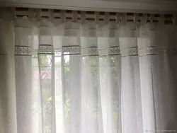 Тюль лен на кухню фото