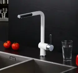 Mətbəx kranı ağ fotoşəkil