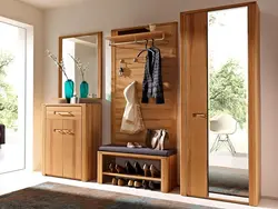 Hallway made of wood design photo