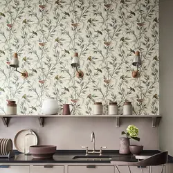 Paper wallpaper for kitchen photo