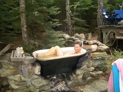 Photo with a bath in nature