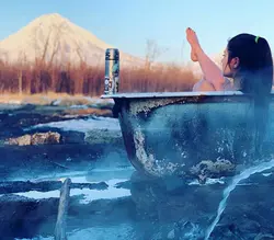 Photo with a bath in nature