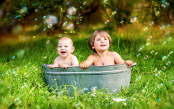 Photo with a bath in nature