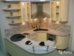 Дөңгелек бұрышты фотосуреті бар асүйлер