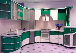 Кухни с круглым углом фото