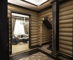 Hallways in a log house photo
