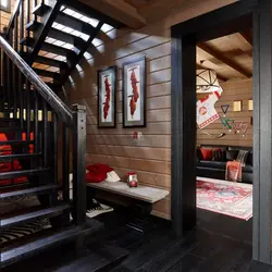 Hallways in a log house photo
