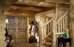 Hallways in a log house photo