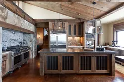 Metal fotoşəkildən hazırlanmış loft mətbəxi